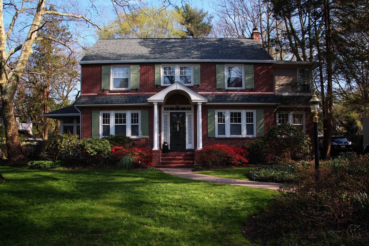 Haddonfield NJ red brick home with CertainTeed FlintLastic SA and LandMark Pro Shingles